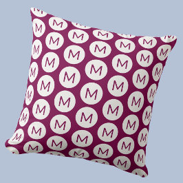 Monogram Rosa vid Personligen vid Mönster Kudde