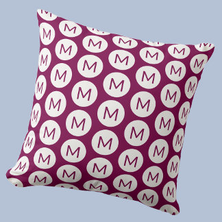 Monogram Rosa vid Personligen vid Mönster Kudde