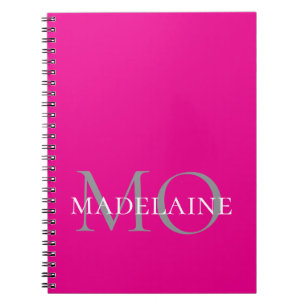 Monogram Rosa Vit Personlig Anteckningsbok