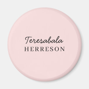 Monogram rosablommig modern minimalistisk feminin magnet