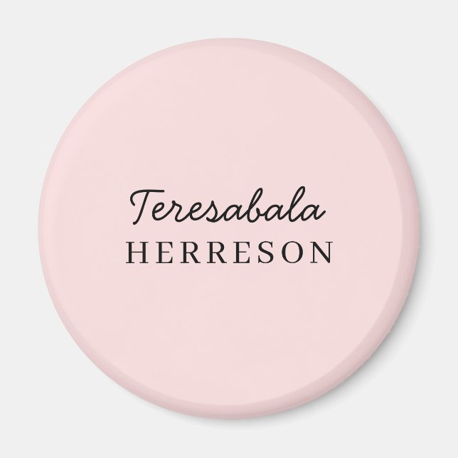 Monogram rosablommig modern minimalistisk feminin magnet (Framsidan)