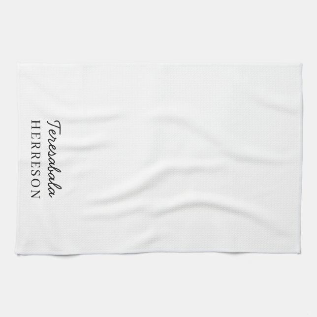 Monogram Rosé Modern Minimalistisk Feminim Kökshandduk (Horisontell)