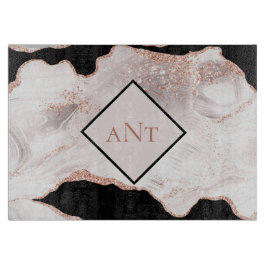 Monogram Roséguld Glitteragat Svart Vitt Virvel