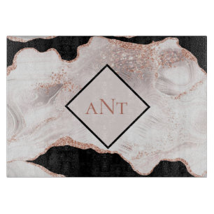 Monogram Roséguld Glitteragat Svart Vitt Virvel