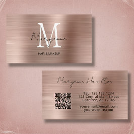 Monogram Roséguld QR Visitkort