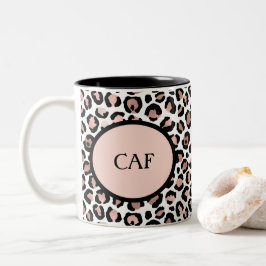 Monogram Roséguld Svart Leopardsmink Cheetah Två-Tonad Mugg