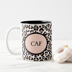 Monogram Roséguld Svart Leopardsmink Cheetah Två-Tonad Mugg