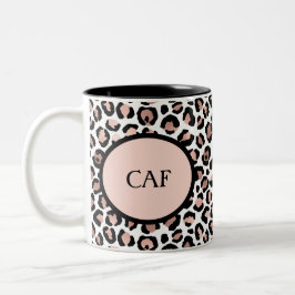 Monogram Roséguld Svart Leopardsmink Cheetah Två-Tonad Mugg