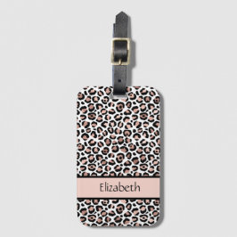 Monogram roséguld svart leopardtryck bagagebricka