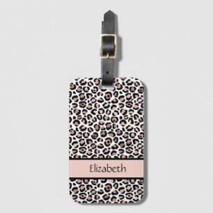 Monogram roséguld svart leopardtryck bagagebricka
