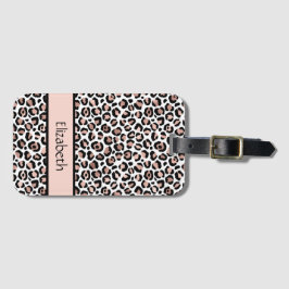 Monogram roséguld svart leopardtryck bagagebricka