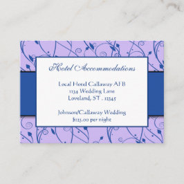 Monogram Royal Blue Lilac Blommigt Swirl Bröllop Tilläggskort