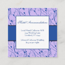 Monogram Royal Blue Lilac Blommigt Swirl Bröllop