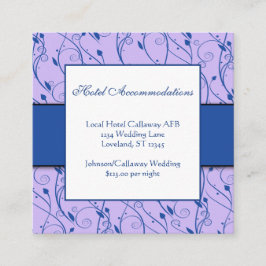 Monogram Royal Blue Lilac Blommigt Swirl Bröllop Tilläggskort