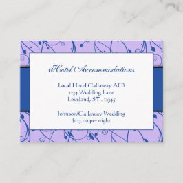 Monogram Royal Blue Lilac Blommigt Swirl Bröllop Tilläggskort