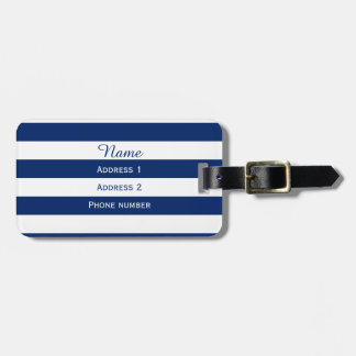 Monogram Royal Blue Stripe Bagagebricka