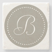 Monogram rund aluminium/vit prickgräns