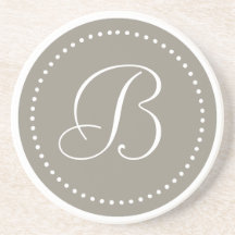 Monogram rund aluminium/vit prickgräns