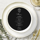 Monogram Rund Bröllop-menymkort, svart och vitt Meny<br><div class="desc">Ett enkelt menykort för calligraphy bröllop i chic. Jag erbjuder en kostnadsfri anpassningstjänst. Om du har några frågor eller speciella förfrågningar kan du kontakta mig.</div>