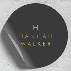 Monogram rund dekal   Gåvomsomslag Tätande etikett