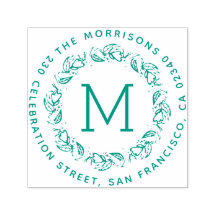 Monogram Rund Returadress för botaniskt andedräkt