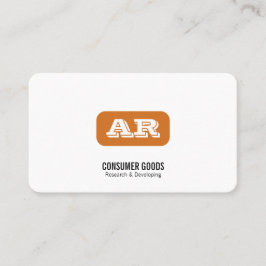 Monogram rundad bakgrund (orange) visitkort