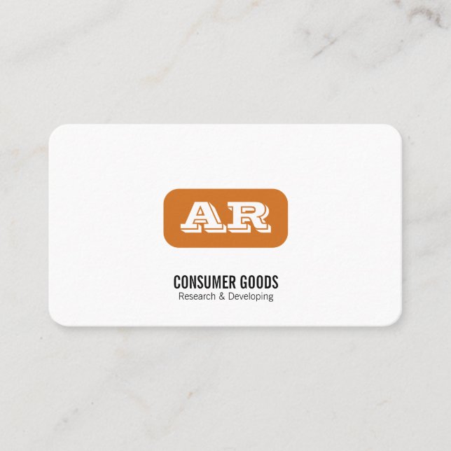 Monogram rundad bakgrund (orange) visitkort (Framsida)