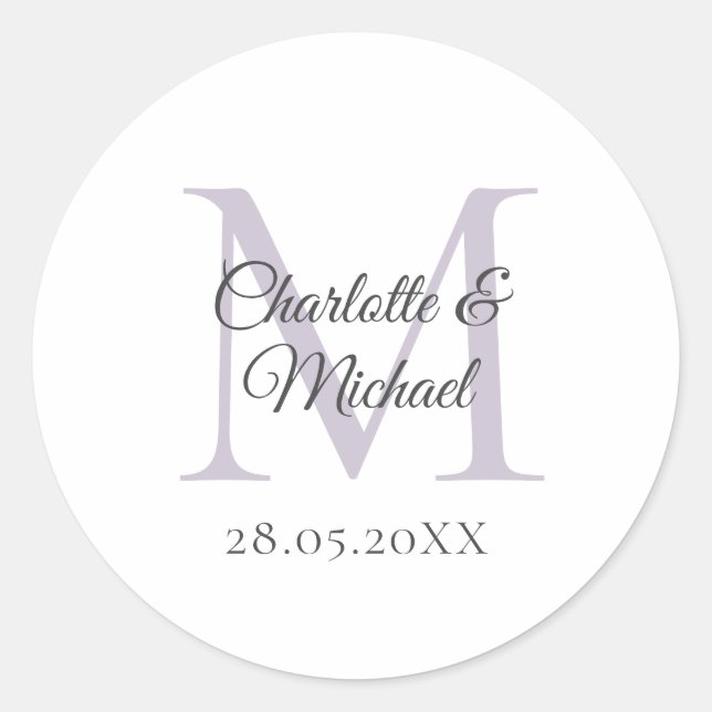 Monogram Runt Klistermärke (Framsida)