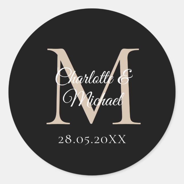 Monogram Runt Klistermärke (Framsida)