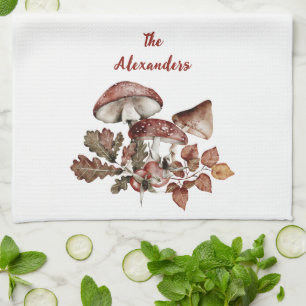 Monogram Rustic Fall Land-lantgårdens vattenfärg Kökshandduk