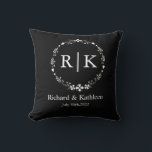 Monogram Rustic Foliage Utandning Bröllop Par Kudde<br><div class="desc">Vinterbröllopsgåvor från Rustik blommigt party till enbart dig</div>