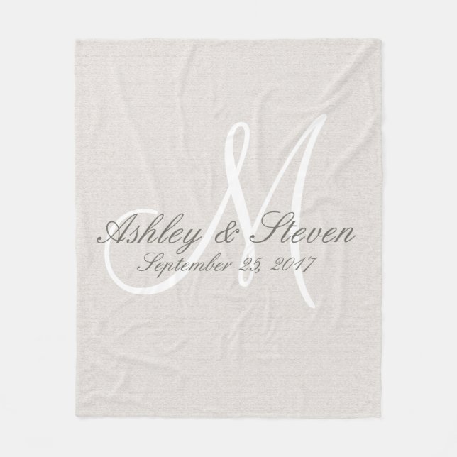 Monogram | Rustic Linen Fleecefilt (Framsidan)