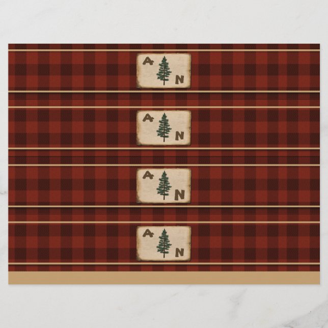 Monogram Rustic Plades Wedding Wrappers (Framsida)