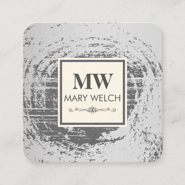 Monogram Rustic Struktur Tidsbeställning Kort (Framsida)