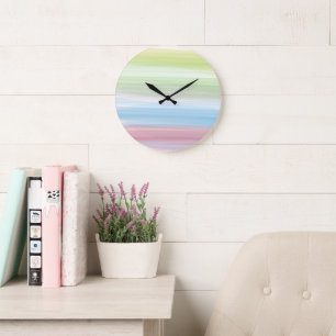 Monogram Rustik Multifärgad Teal Acrylic Wall Cloc Stor Klocka