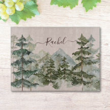 Monogram Rustik Vattenfärg Skog och berg
