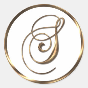 Monogram S Faux Bronze Runt Klistermärke