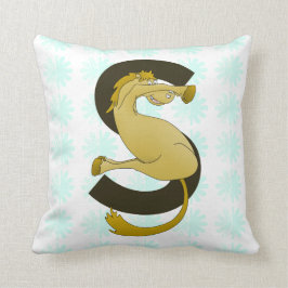 Monogram S Funny Pony Customized Kudde