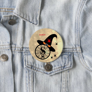 Monogram S Halloween Himlar Witch Spiders Namn Knapp