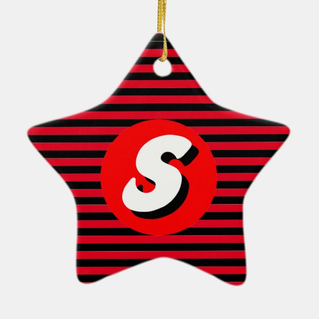 Monogram S Julgransprydnad Keramik (Baksidan)