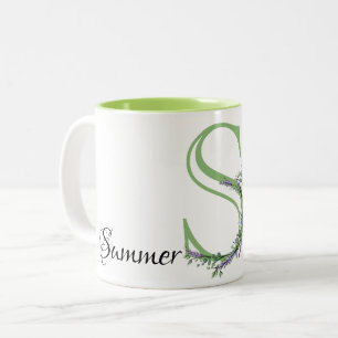 Monogram S Lavender Eucalyptus Två-Tonad Mugg