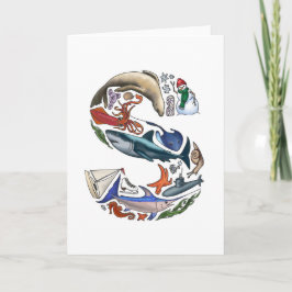 Monogram "S" noterar kortet Anteckningskort