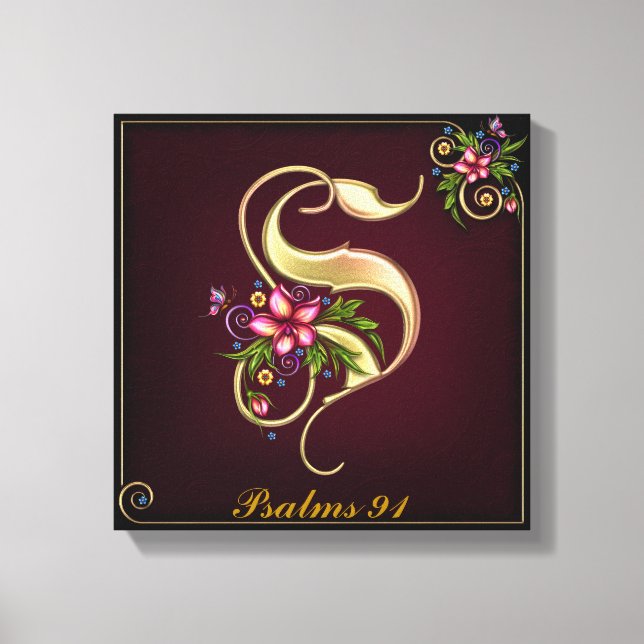 Monogram S Premium Wrapped Canvas (glapp) (Framsida)