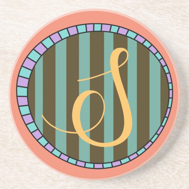 Monogram S Sandstone Underlägg (Framsidan)