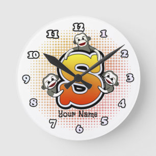 Monogram S Sock monkey klocka