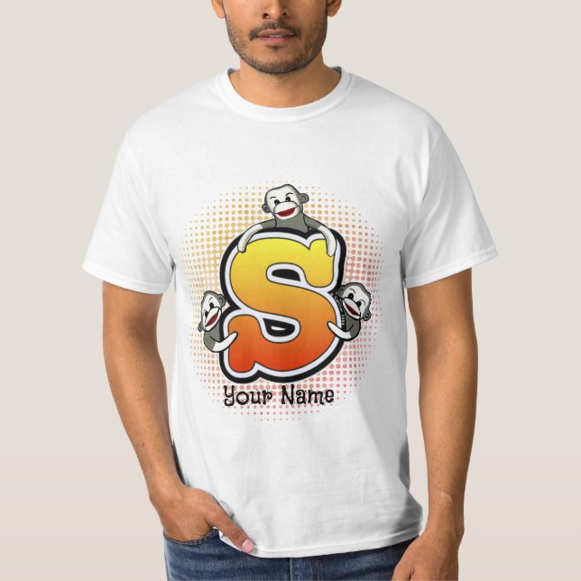 Monogram S Sock monkey T-Shirt (Framsida)