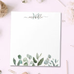 Monogram Sage Grönt Eucalyptus Grey Lövs Anteckningsblock<br><div class="desc">Vi presenterar vår Monogram Sage Grönt Eucalyptus Greenery Löv Anteckningsblock. Lägg till natur- och bladviber i din pappersuppsättning. En underbar gåva till växt- och naturområdet älskare.</div>