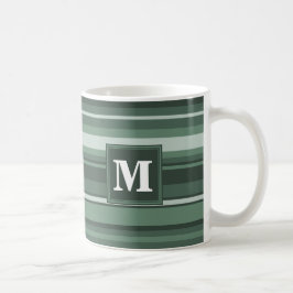Monogram sage grönt rand kaffemugg
