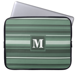 Monogram sage grönt rand laptop sleeve