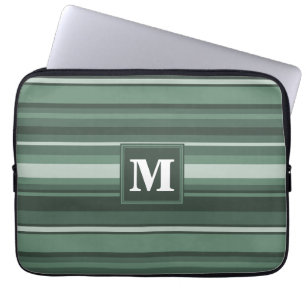 Monogram sage grönt rand laptop sleeve